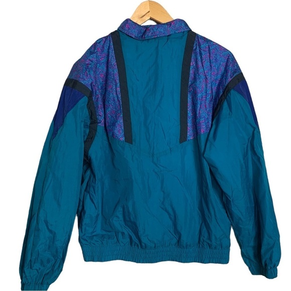R&R Sports Jacket Vintage 90’s Abstract Print Full Zip Windbreaker Womens Size 8 - Picture 2 of 15